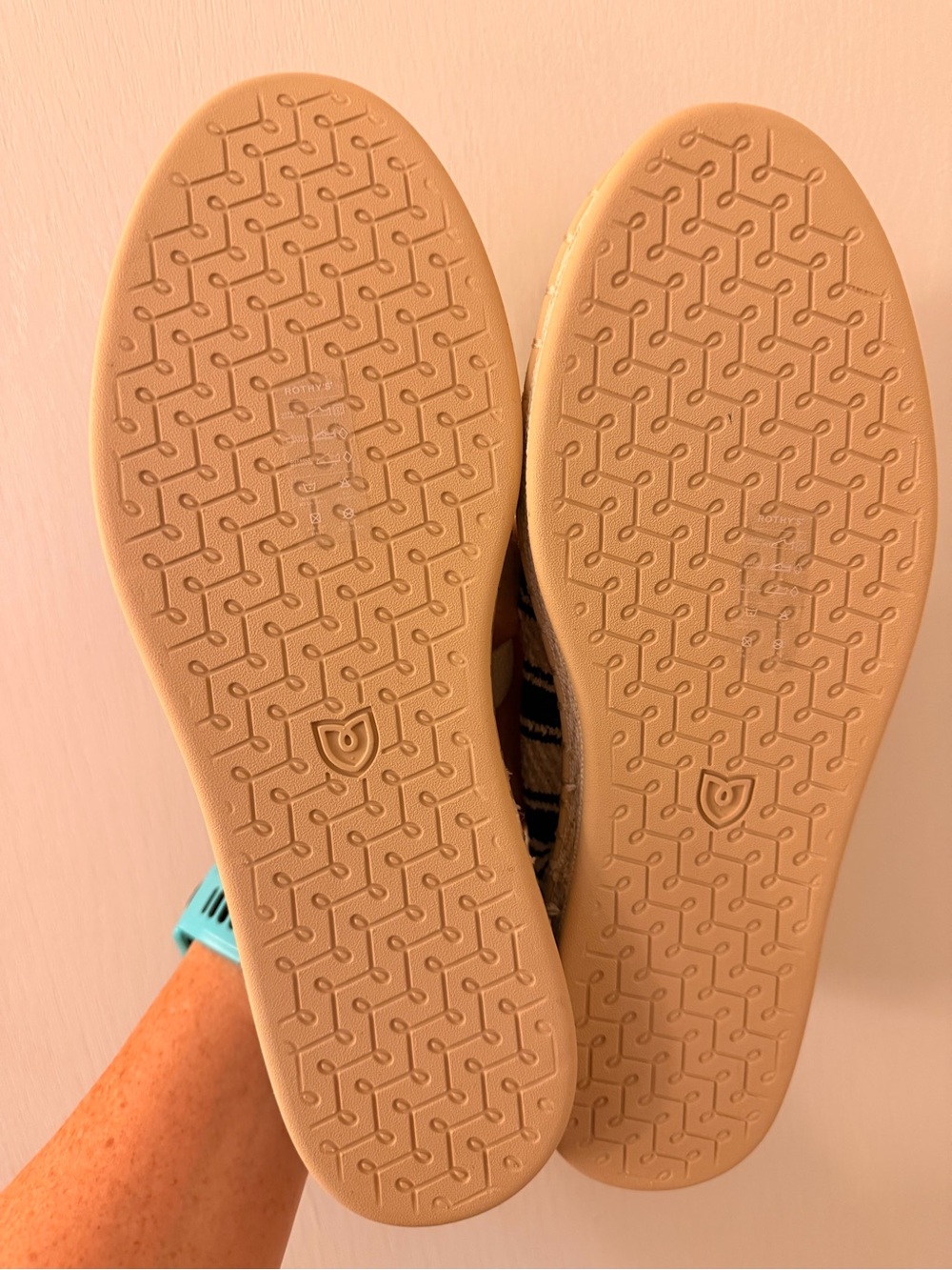 Rothy's Cream and Black Espadrille Mary Jane Flats - Picture 3 of 4